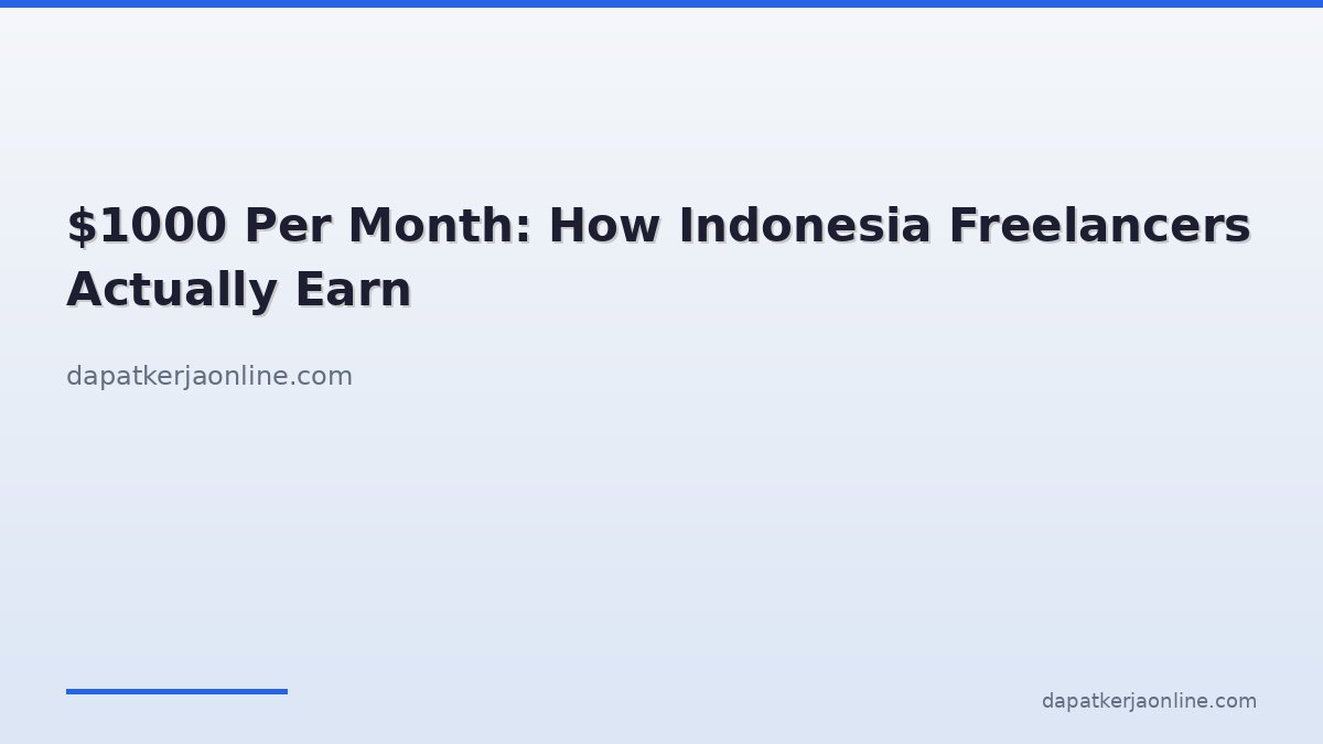 $1000 Per Month: How Indonesia Freelancers Actually Earn