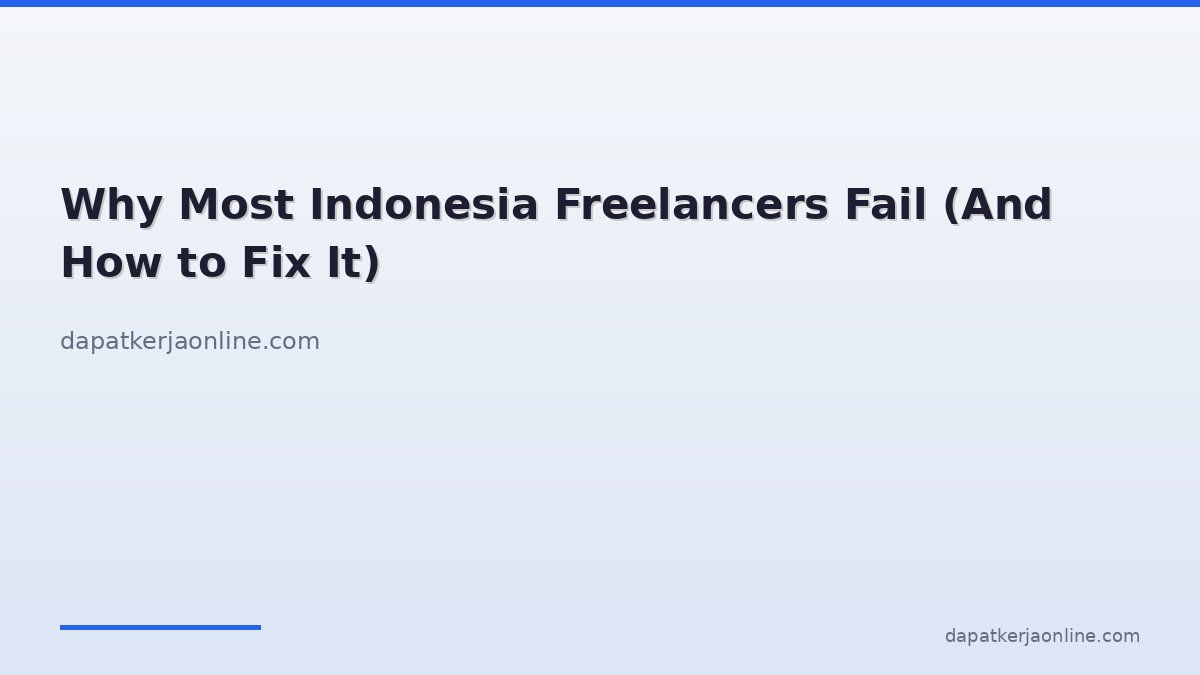 Why Most Indonesia Freelancers Fail (And How to Fix It)